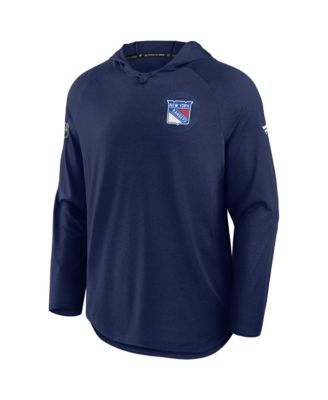 Men's Navy New York Rangers Authentic Pro Rink Raglan Hoodie