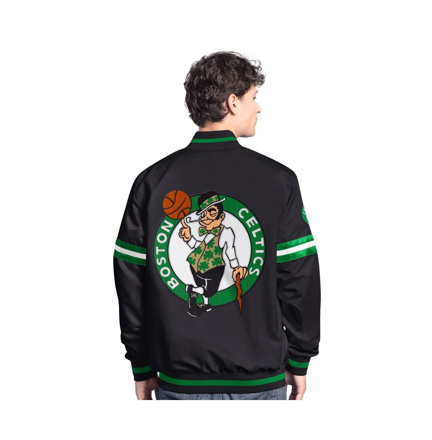 Мужская куртка Starter Black Boston Celtics Scout Varsity Full-Snap — фото 2
