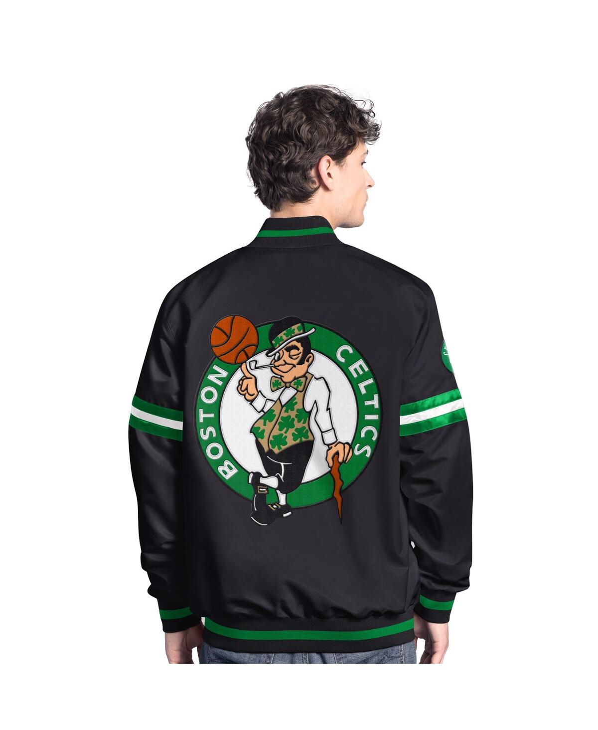 Starter Men's Black Boston Celtics Scout Varsity Full-Snap Jacket