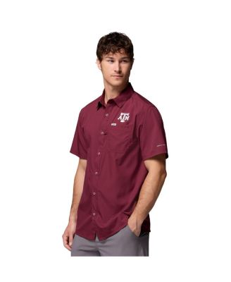 Men's Maroon Texas A M Aggies Slack Tide Camp Button-Up Shirt