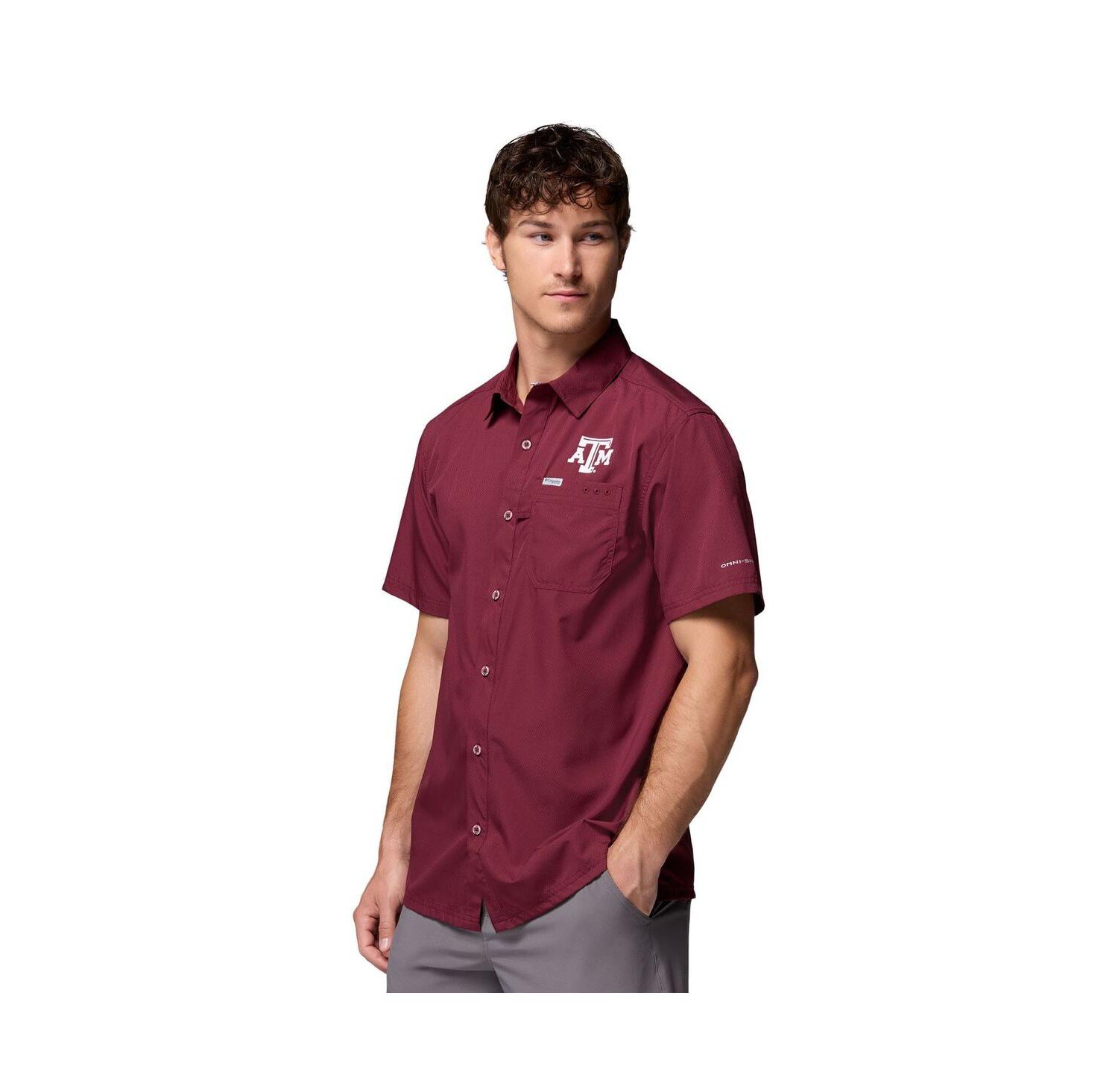 Men's Maroon Texas A&M Aggies Slack Tide Camp Button-Up Shirt
