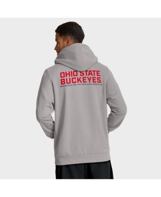 Men's Gray Ohio State Buckeyes 2025 Sideline Standard Issue Dri-FIT Full-Zip Hoodie