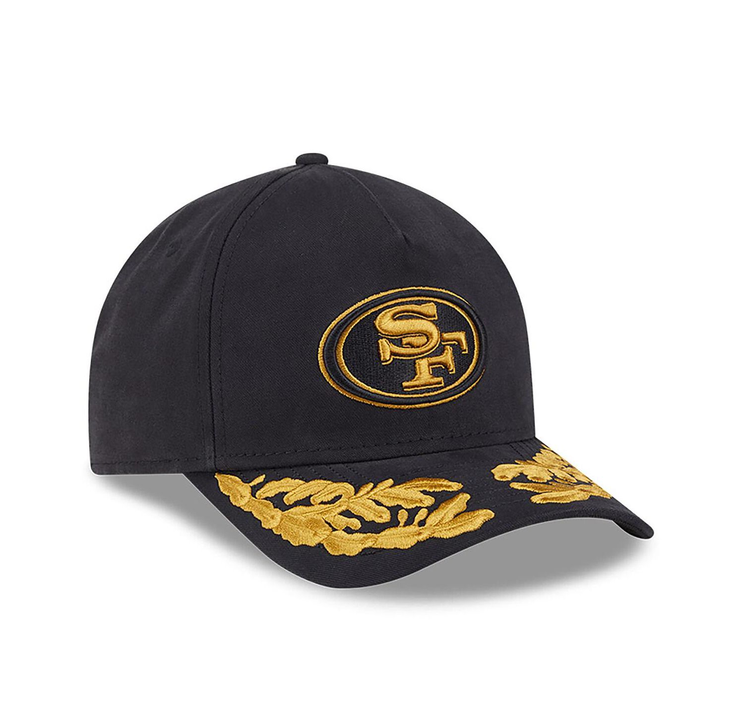 x Alpha Industries Men's Black San Francisco 49ers A-Frame 9FORTY Adjustable Hat