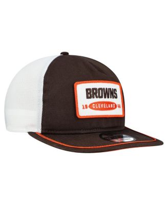 Men's Brown/White Cleveland Browns Patch 19TWENTY Adjustable Hat