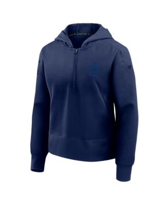 Women's Navy Toronto Maple Leafs Authentic Pro Road Tri-Blend Quarter-Zip Hoodie
