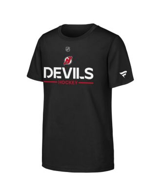 Fanatics - Big Boys and Girls Black New Jersey Devils Authentic Pro Wordmark T-Shirt