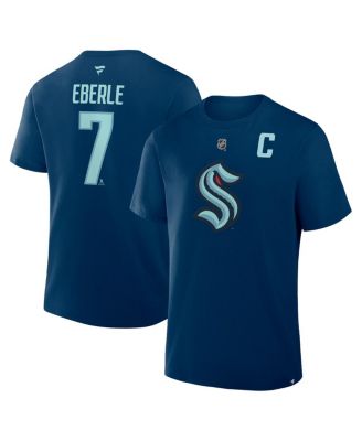 Fanatics - Men's  Eberle Deep Sea Blue Seattle Kraken Authentic Stack Name Number T-Shirt