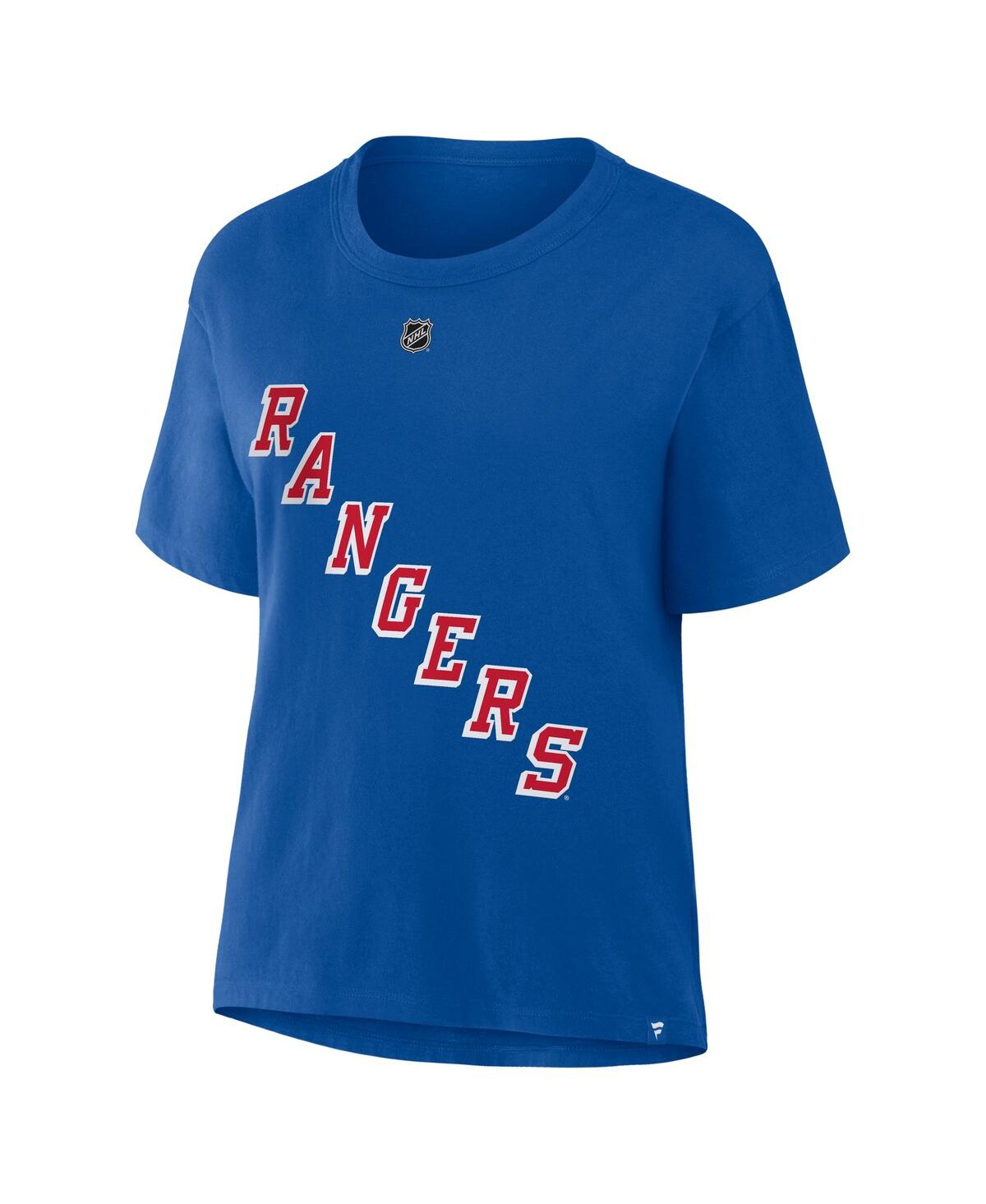 Fanatics Women's Artemi Panarin Blue New York Rangers Authentic Stack Name Number T-shirt In Blue