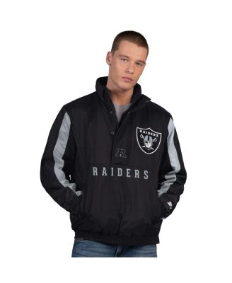 Starter - Men's Black Las Vegas Raiders Thursday Night Gridiron Half-Zip Jacket