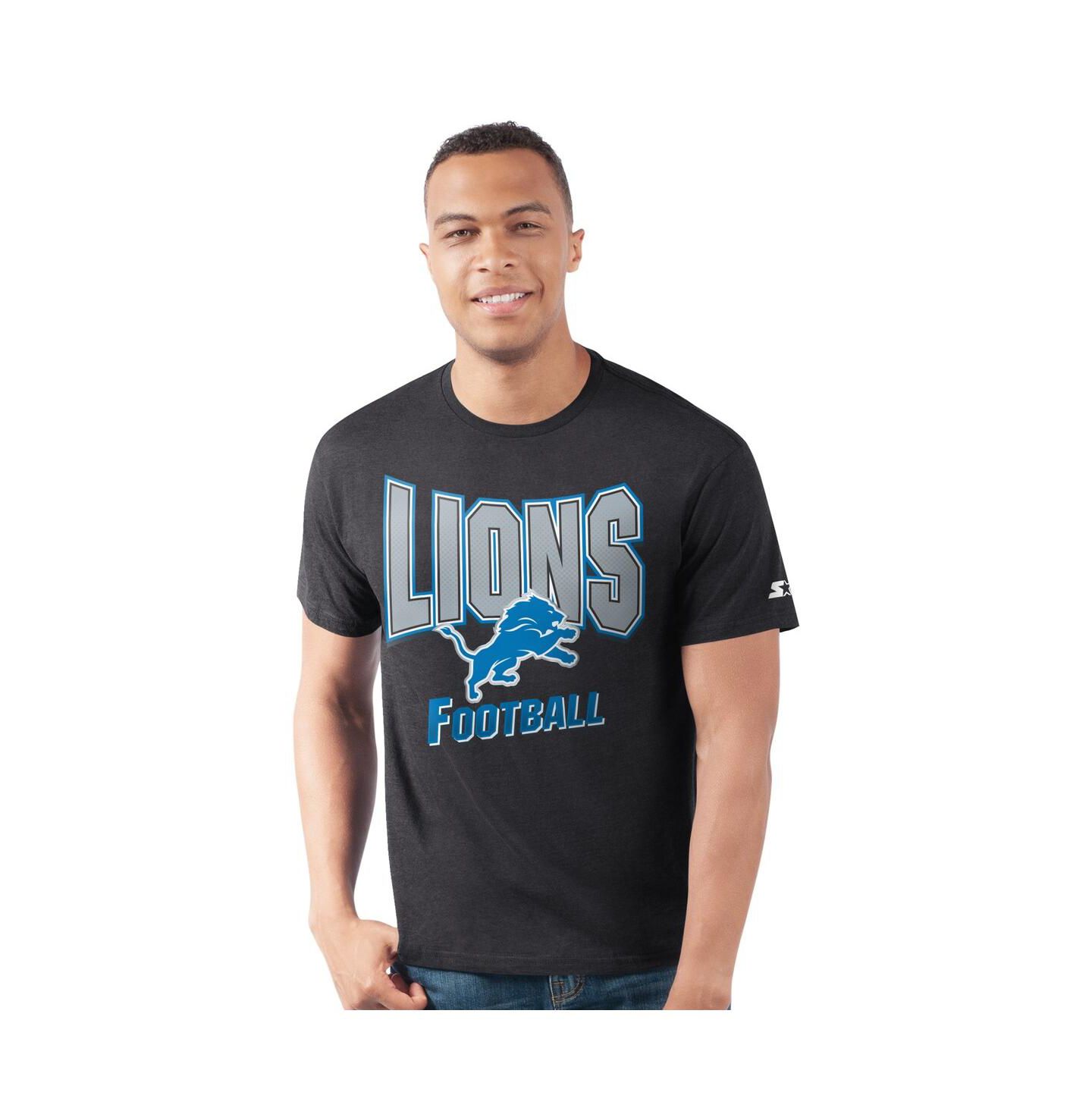 Мужская футболка Starter Heather Black Detroit Lions Prime Time — фото 1