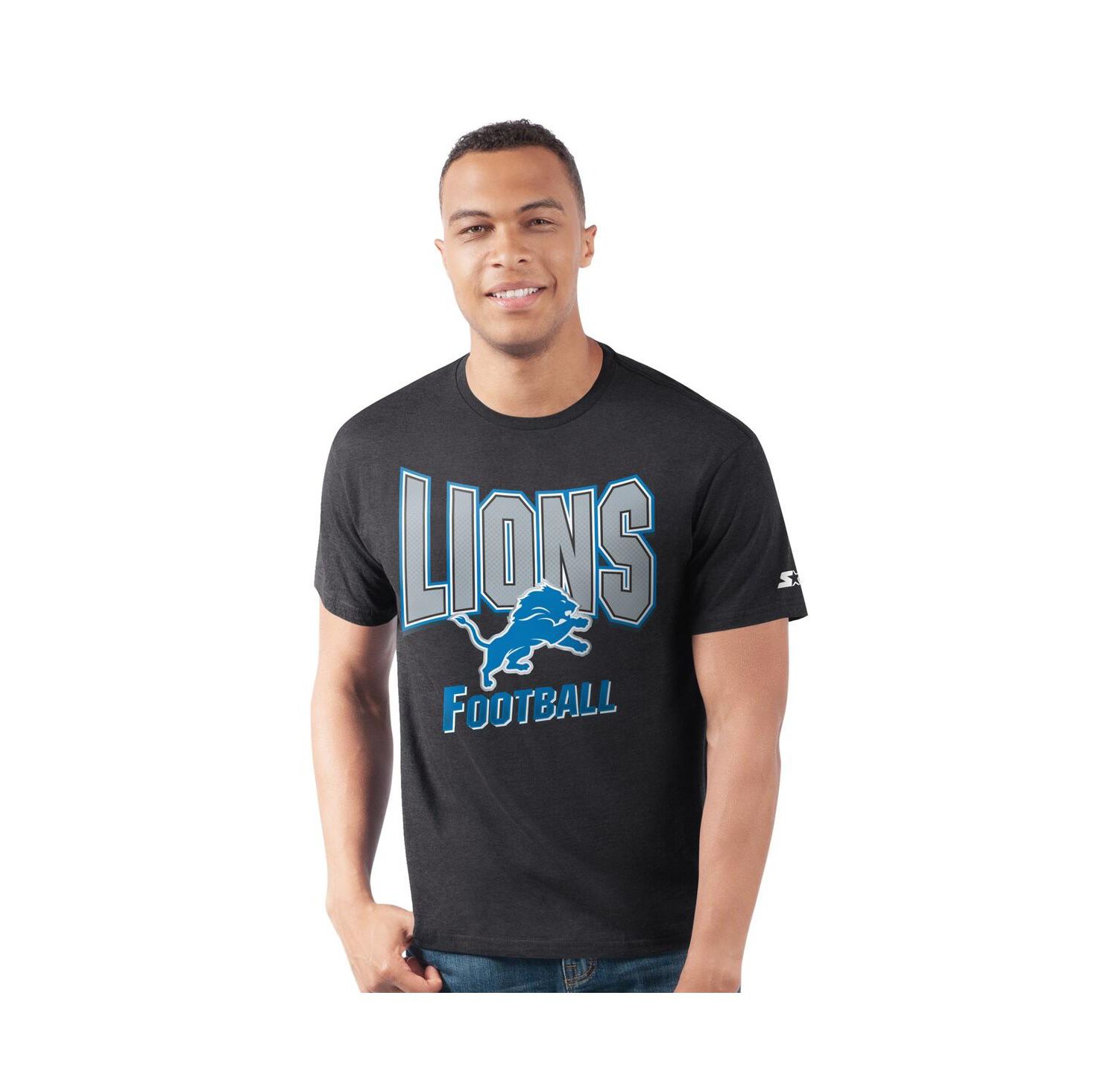 Men's Heather Black Detroit Lions Prime Time T-Shirt