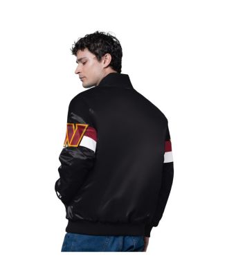 Men's Black Washington Commanders Triple Option Full-Snap Varsity Jacket