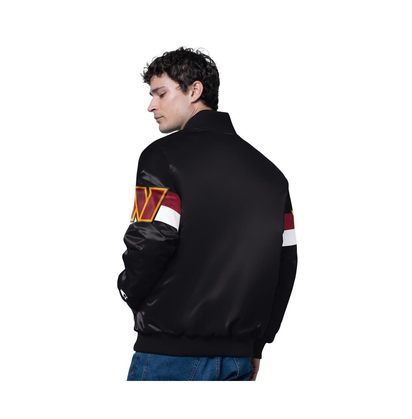 Мужская куртка Starter Black Washington Commanders Triple Option Full-Snap Varsity — фото 2
