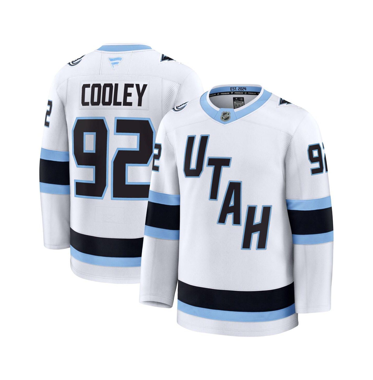 Мужской топ Fanatics Logan Cooley White Utah Mammoth Away Premium Player Jersey — фото 1