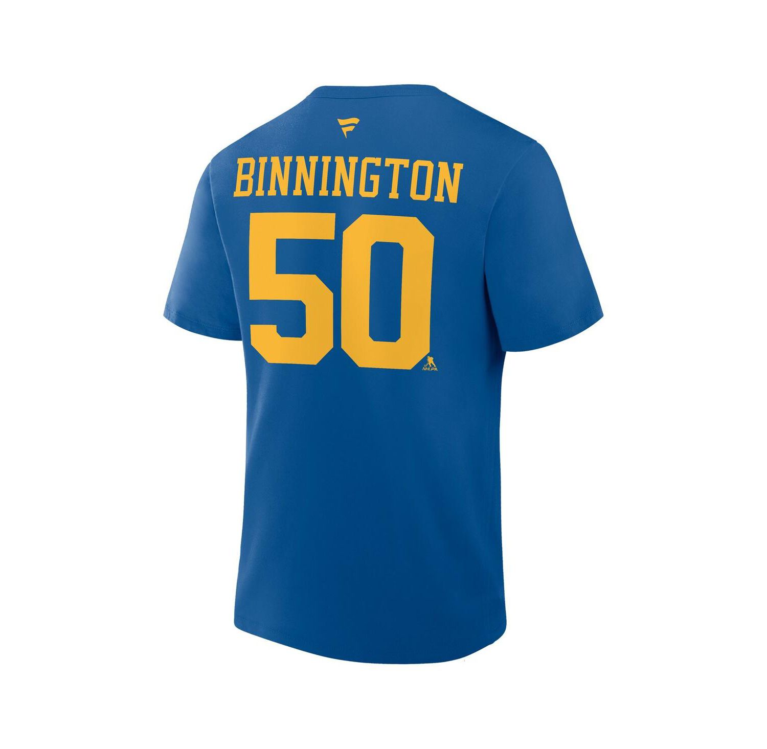 Men's Jordan Binnington Blue St. Louis Blues Authentic Stack Name & Number T-Shirt