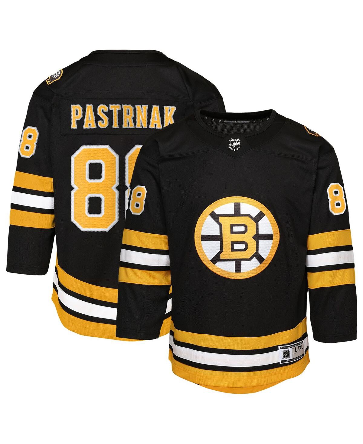 Outerstuff Big Boys and Girls David Pastrnak Black Boston Bruins Home Premier Player Jersey
