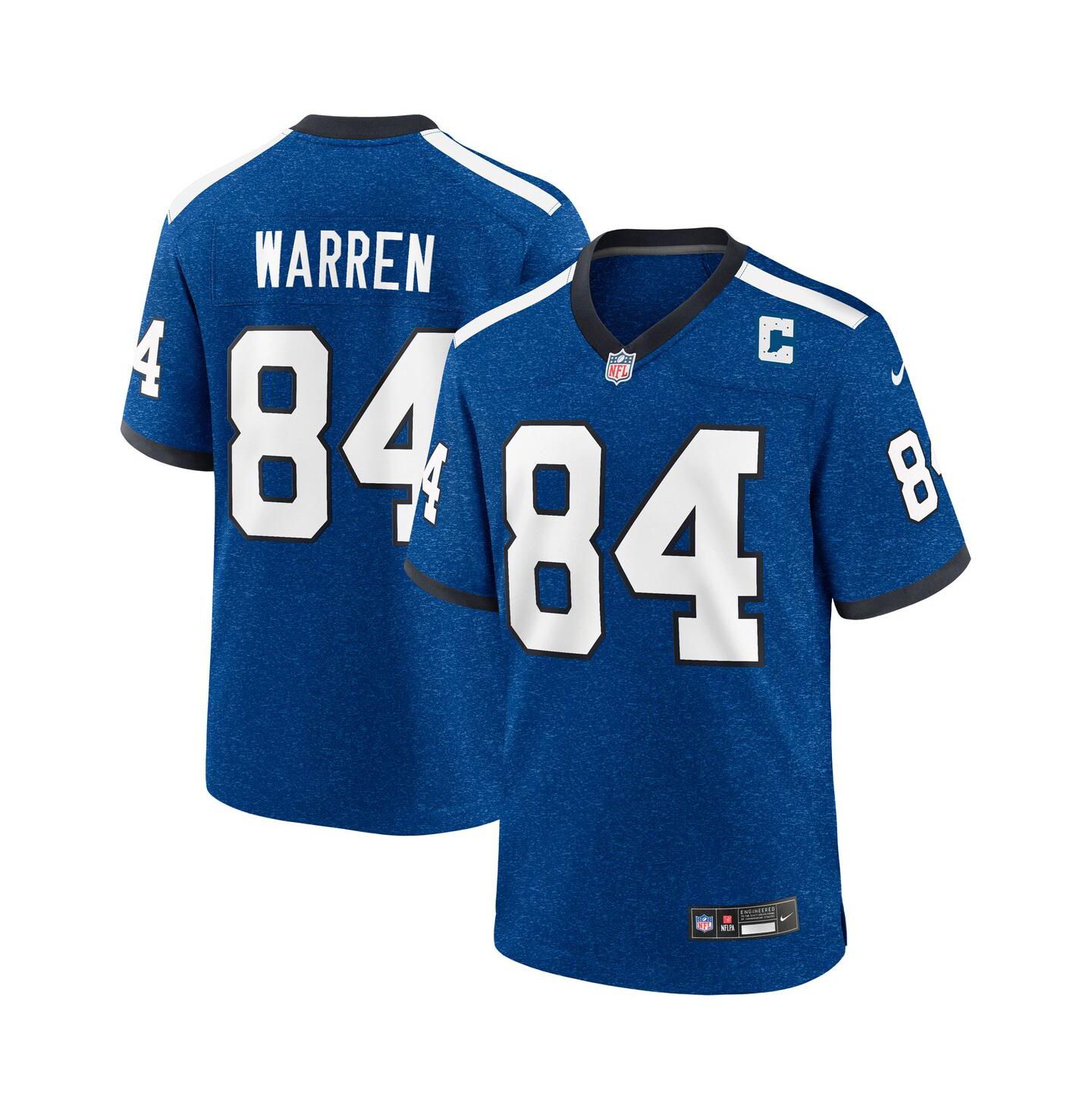 Мужской топ Nike Tyler Warren Heather Royal Indianapolis Colts Alternate 2 Indiana Nights Game Jersey — фото 1