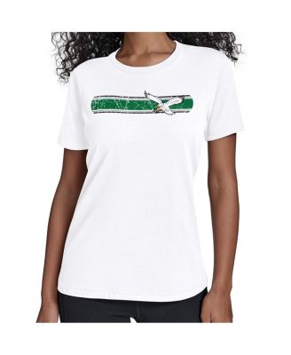 Starter - Women's White Philadelphia Eagles Throwback Team Stripe T-Shirt