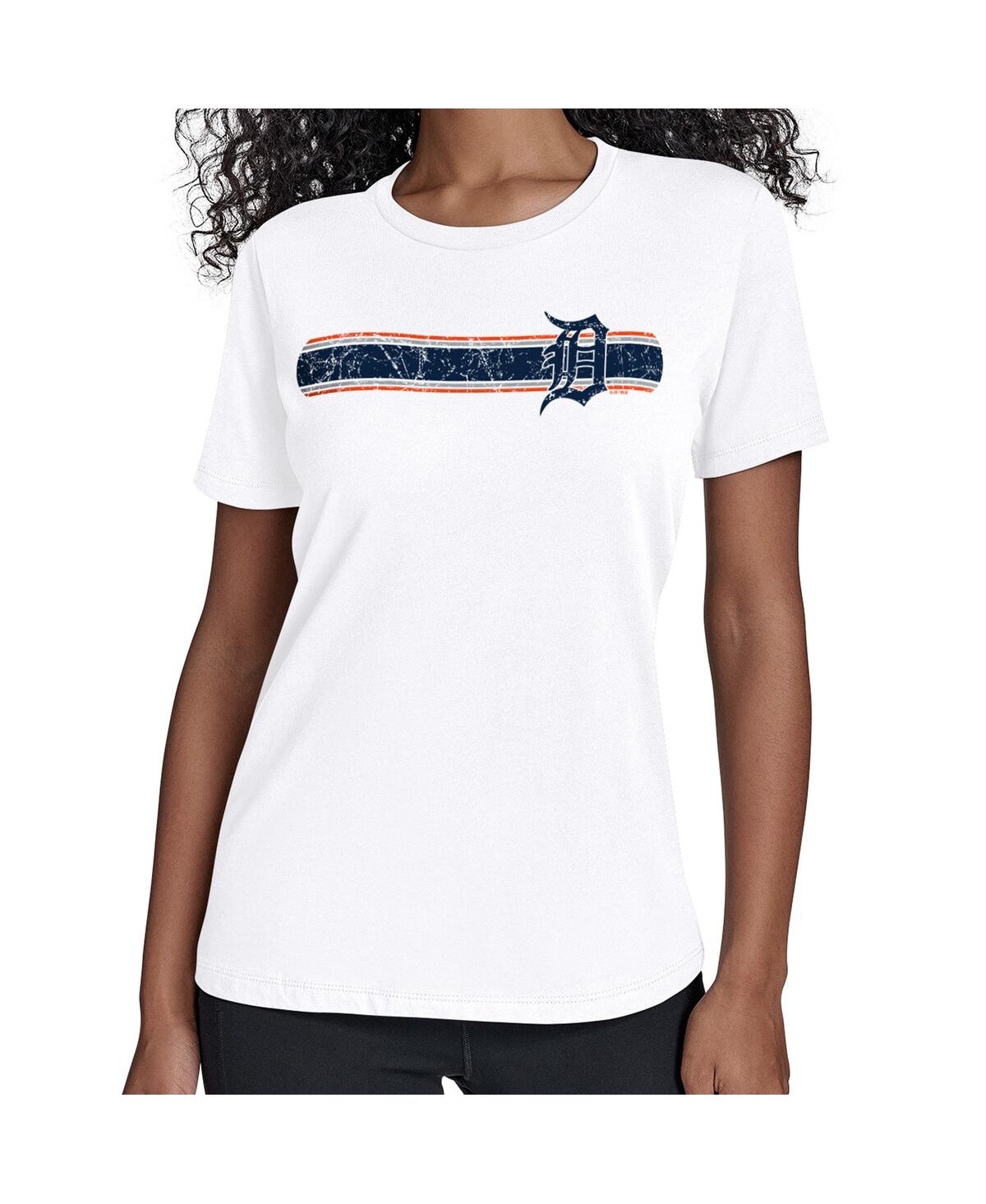 Starter Women's White Detroit Tigers Team Stripe T-shirt In White