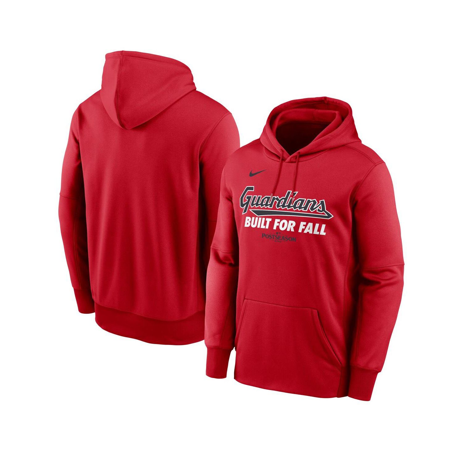 Men's Red Cleveland Guardians 2025 MLB Postseason Authentic Collection Therma Fleece Hoodie