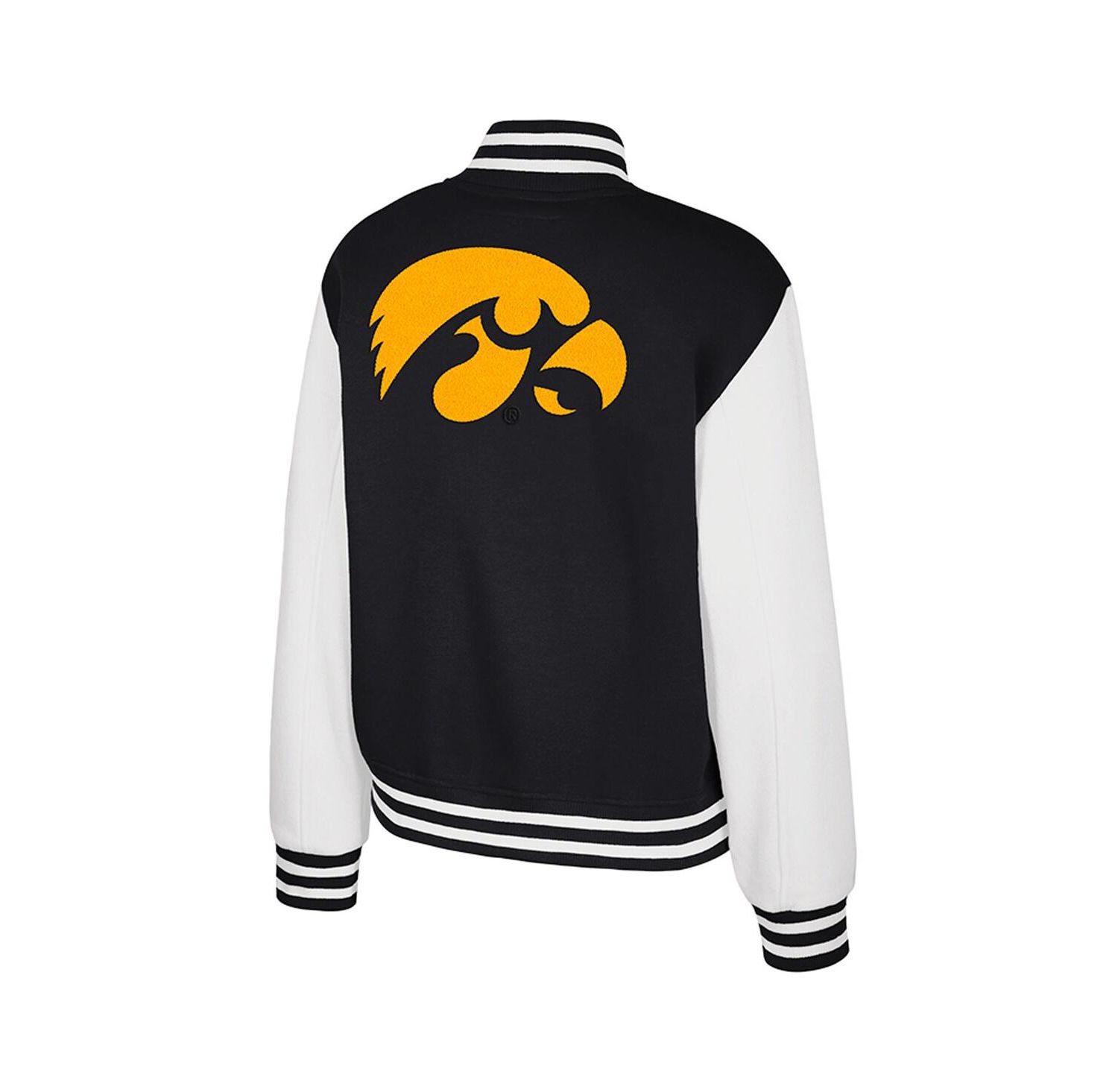 Women's Black Iowa Hawkeyes French Baguette Full snap Fleece Jacket