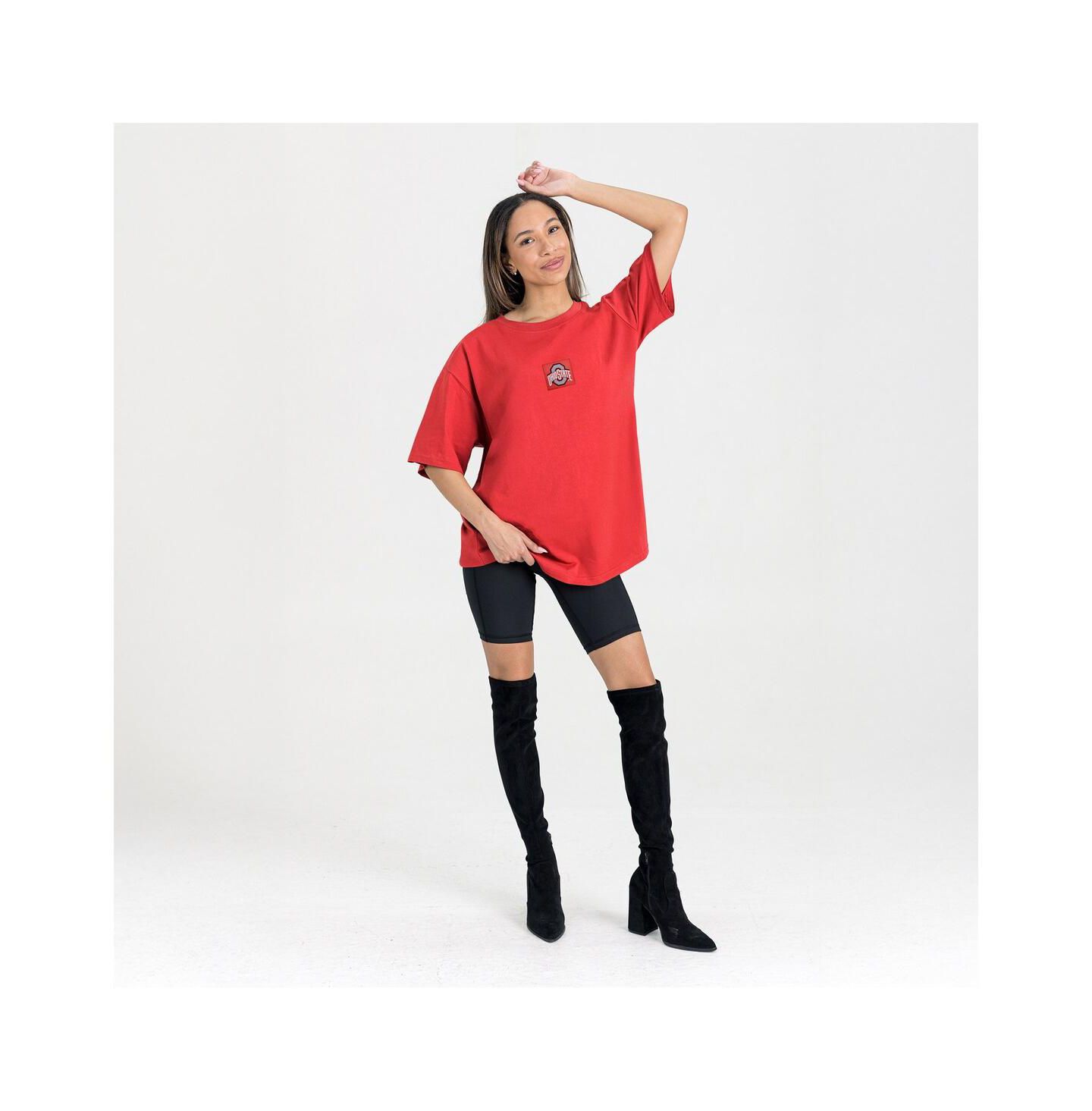 Женская футболка Gameday Couture Scarlet Ohio State Buckeyes Oversized Back at Ya — фото 3