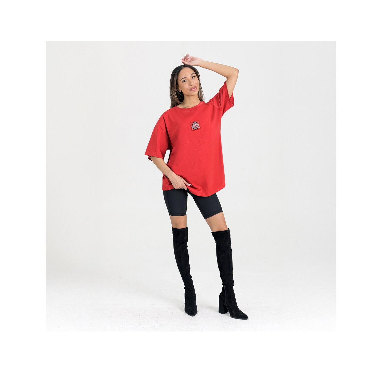 Women's Scarlet Ohio State Buckeyes Oversized Back at Ya T-Shirt