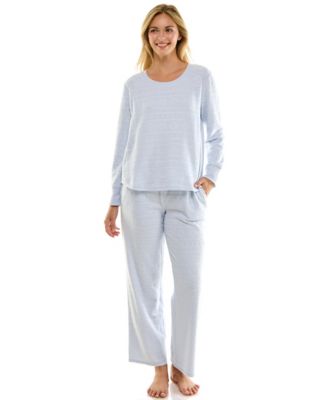 Women's 2-Piece Printed Long-Sleeve Top and Straight Leg Pants Set