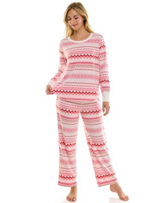 Women's 2-Piece Printed Long-Sleeve Top and Straight Leg Pants