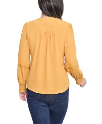 Petite Long Sleeve Studded Top