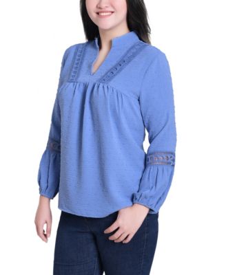 Petite Long Sleeve Collared Top