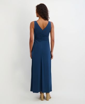 Women's Draped Cowlneck Sleeveless Maxi Dress