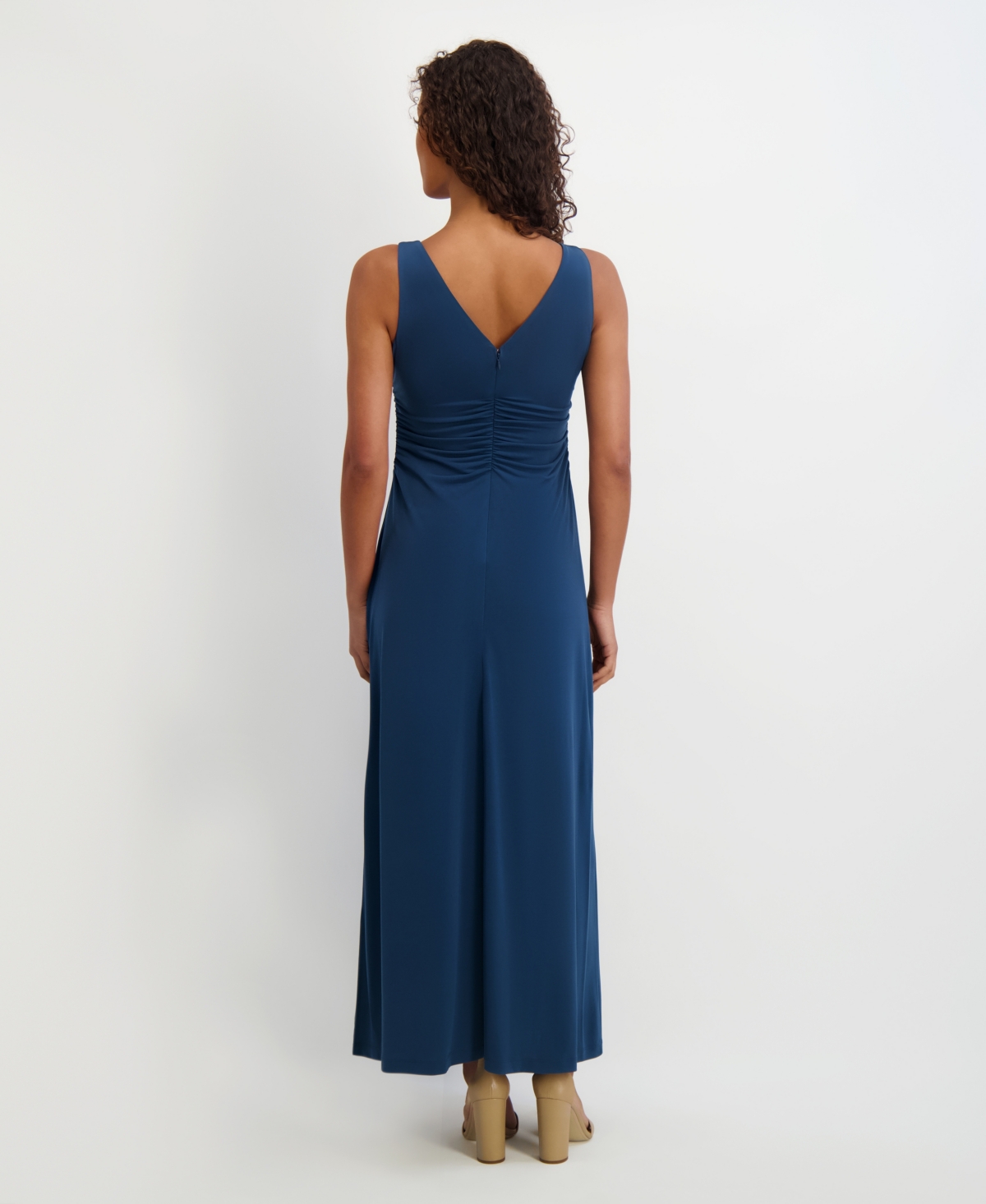 Kensie Women's Draped Cowlneck Sleeveless Maxi Dress In Blue