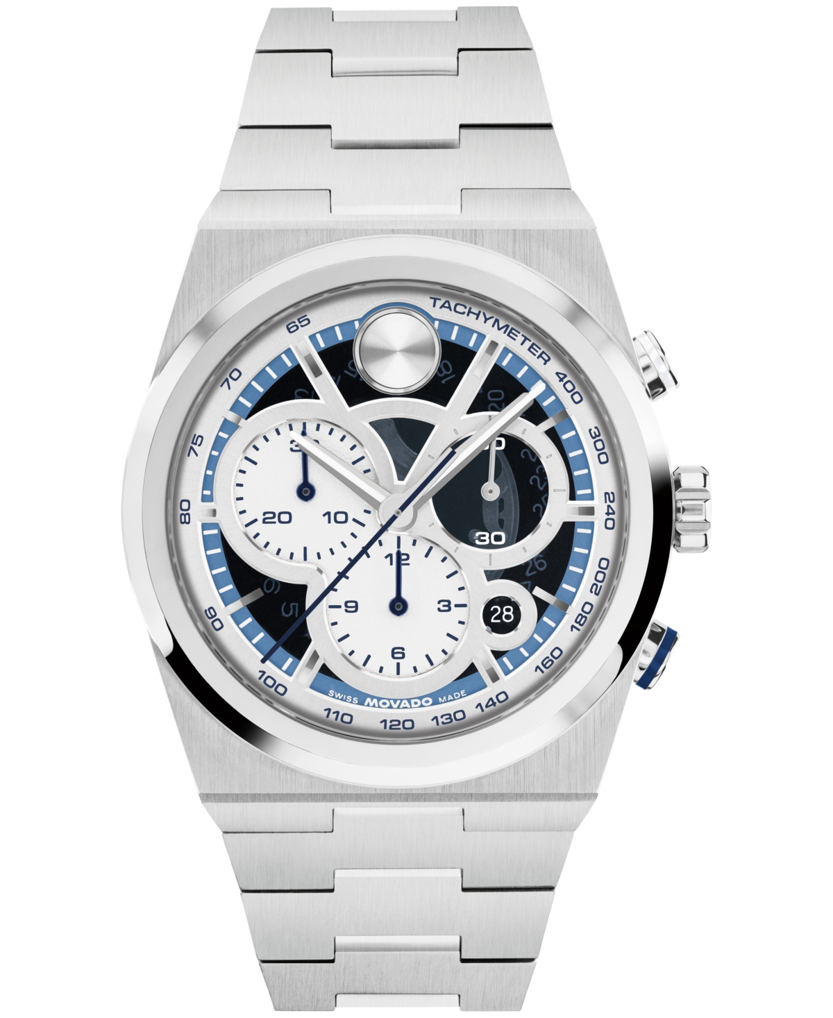 Movado Men's Bold Quest Swiss Quartz Chrono Stainless Steel Watch, 40mm