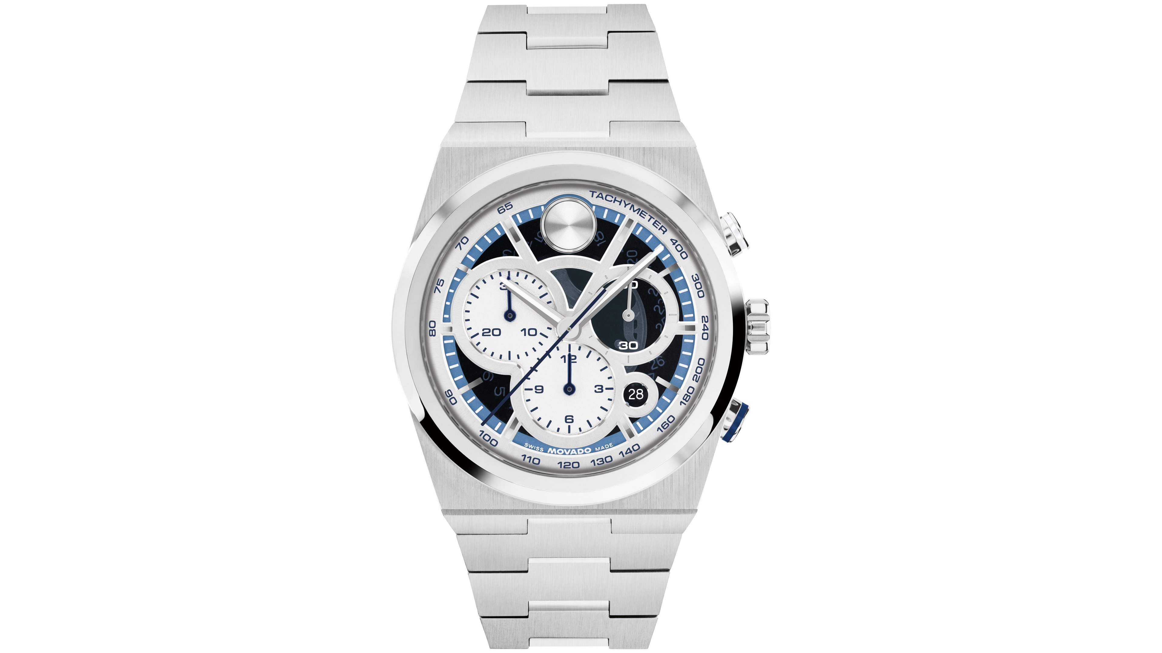 Movado Men's Bold Quest Swiss Quartz Chrono Stainless Steel Watch, 40mm