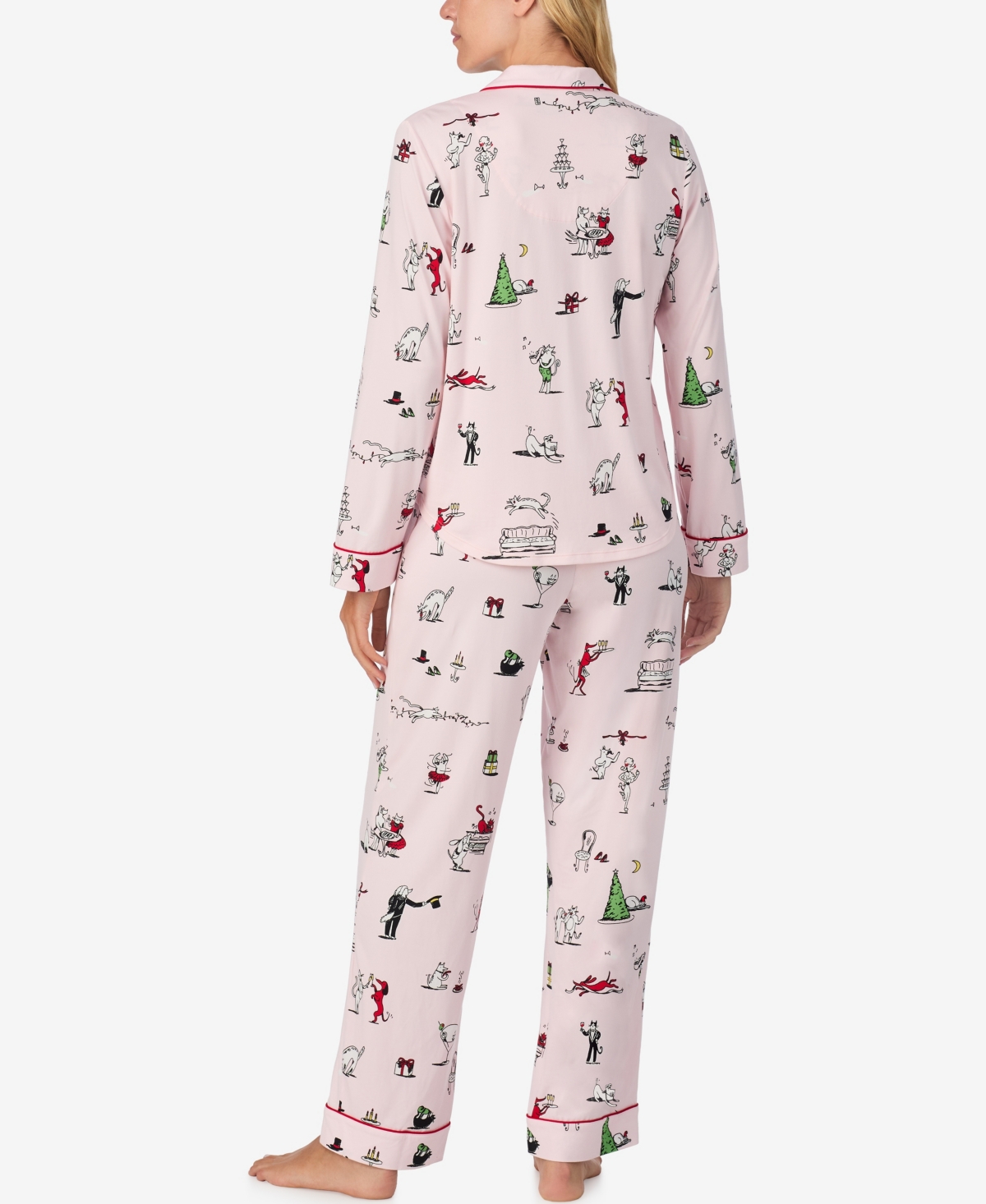 Kate Spade Women's 2-piece Sleepwear Long-sleeve Top And Pajama Pants Set In Pink