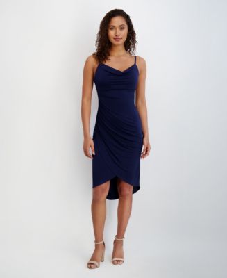 slim fit dress slacks Cowl Neck Ruched Bodycon Midi Dress in Green main image 1