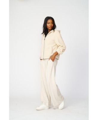 Women's Pleated Wide Leg Stretch Trouser