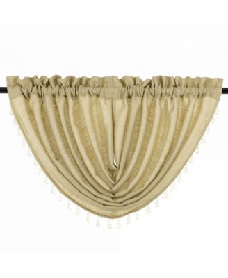 2-Pack: Beaded Emerald Crepe Waterfall Valances - 44 in. W x 37 in. L, Pumpkin Spice/Terracotta