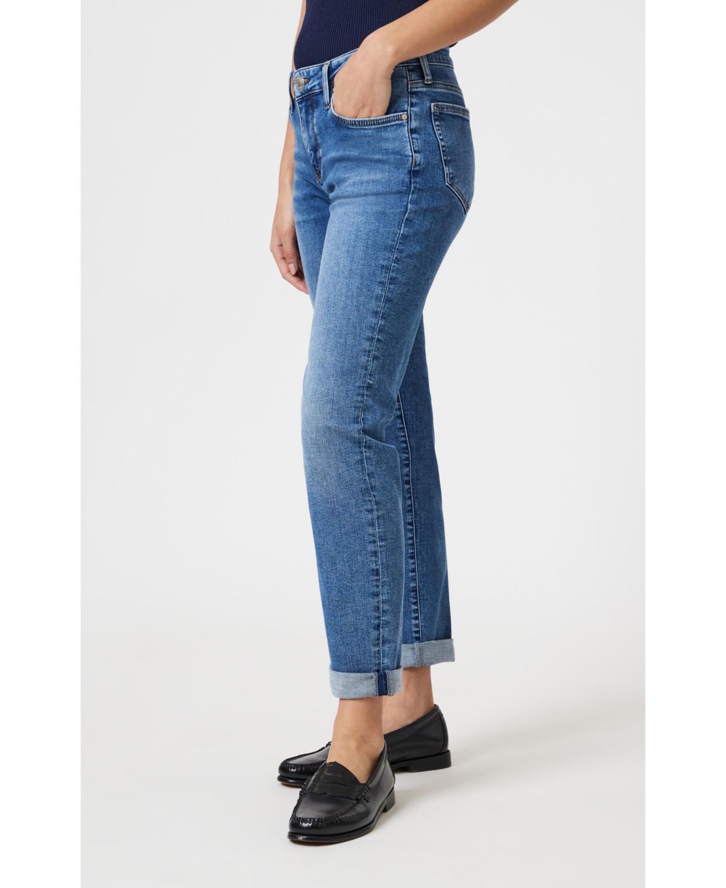 Женские джинсы Mavi Jeans Mavi Emma Slim Boyfriend In Mid Brushed Tribeca, цвет: Индиго — фото 3