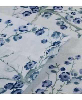 Complete 3 Piece Rod Pocket Cherry Blossom Cafe Kitchen Curtain Tier & Valance Set - Rose