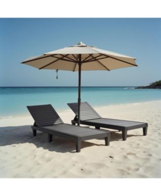 2-Person Outdoor Chaise Lounge Set - Black