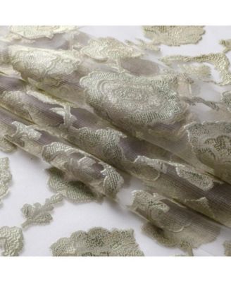 Moroccan Accents by 1 Piece Rod Pocket Clipped Elegant Sheer Curtain Panel - Beige