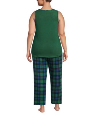 Plus Size Brushed Cozy Waffle Jersey 3 Piece Pajama Set - Tank Top Pant and Robe
