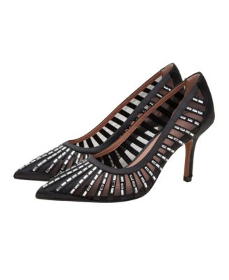 PAOLA | Mesh Beaded Satin Stiletto Pump