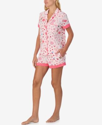 Women's 2-Piece Sleepwear Short-Sleeve Shirt and Pajama Shorts Set