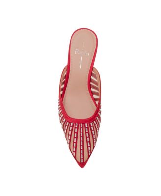 INKA | Crystal Adorned Satin Mesh Kitten Heel Mule