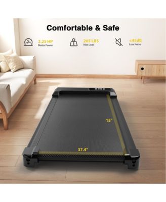 Walking Pad Treadmill with Incline, Portable Under Desk Treadmill for Home Office, Compact Walking Pad with Smart LED Display, Black