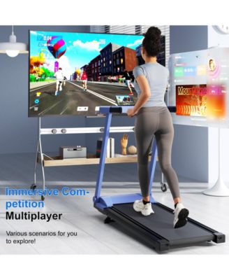 Superun Treadmill with 5% Incline, 300lbs Capacity Folding  Small Treadmills for Home Portable Running Treadmill with Handles