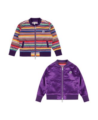 Toddler Girls Reversible Zip up Lightweight Bomber Jacket